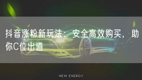抖音涨粉新策略：安全购粉，C位出道