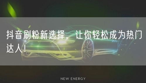 抖音刷粉新选择，让你轻松成为热门达人！