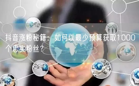 抖音涨粉秘籍：如何以最少预算获取1000个忠实粉丝？