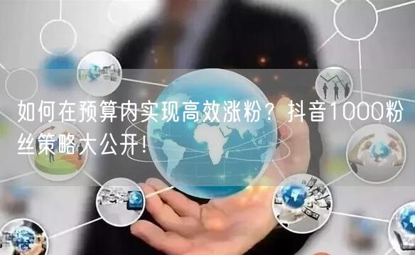 如何在预算内实现高效涨粉？抖音1000粉丝策略大公开！