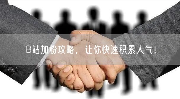 B站加粉攻略，让你快速积累人气！