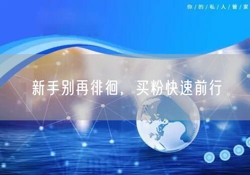 新手别再徘徊，买粉快速前行