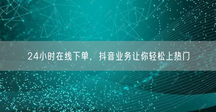 24小时在线下单，抖音业务让你轻松上热门