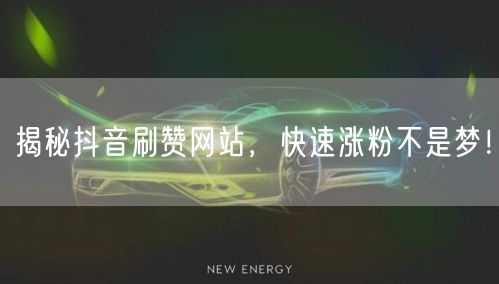 揭秘抖音刷赞网站，快速涨粉不是梦！