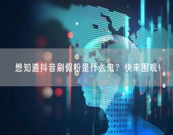 想知道抖音刷假粉是什么鬼？快来围观！