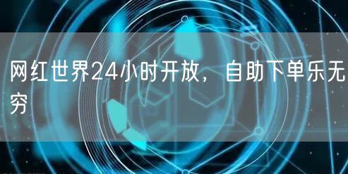 网红世界24小时开放，自助下单乐无穷