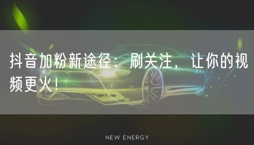 抖音加粉新途径：刷关注，让你的视频更火！