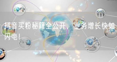 抖音买粉秘籍全公开，业务增长快如闪电！