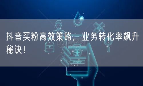 抖音买粉高效策略，业务转化率飙升秘诀！