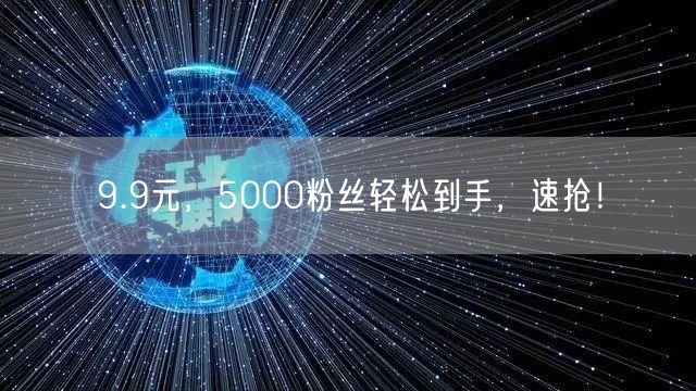 9.9元，5000粉丝轻松到手，速抢！