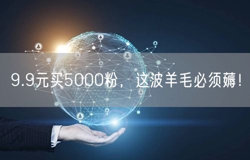 9.9元买5000粉，这波羊毛必须薅！