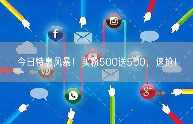 今日特惠风暴！买粉500送500，速抢！