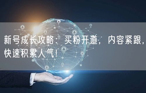 新号成长攻略：买粉开道，内容紧跟，快速积累人气！