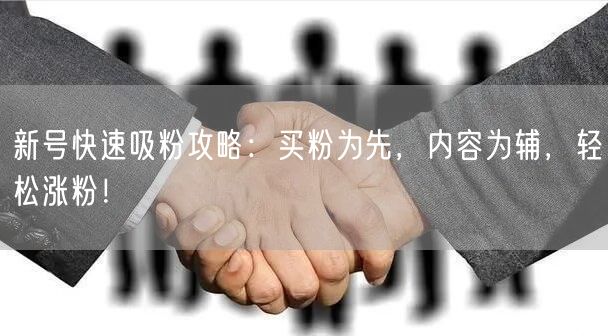 新号快速吸粉攻略：买粉为先，内容为辅，轻松涨粉！
