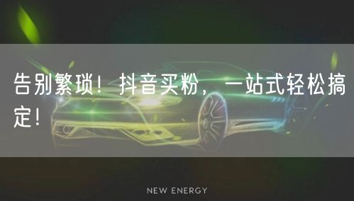 告别繁琐！抖音买粉，一站式轻松搞定！