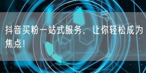 抖音买粉一站式服务，让你轻松成为焦点！