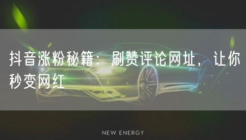 抖音涨粉秘籍：刷赞评论网址，让你秒变网红