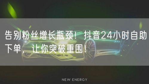 告别粉丝增长瓶颈！抖音24小时自助下单，让你突破重围！