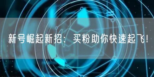 新号崛起新招：买粉助你快速起飞！