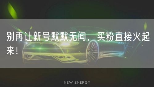 别再让新号默默无闻，买粉直接火起来！