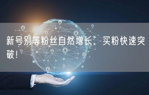 新号别等粉丝自然增长，买粉快速突破！