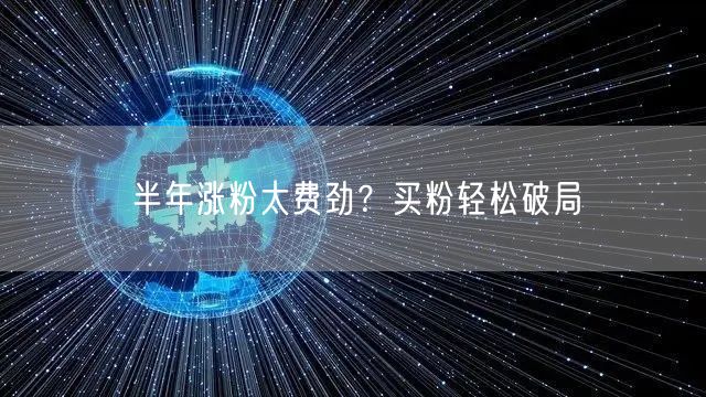 半年涨粉太费劲？买粉轻松破局