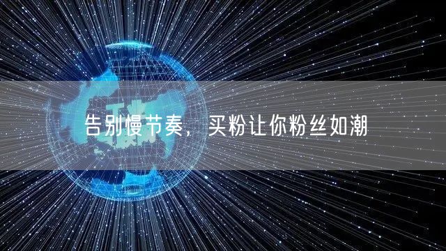 告别慢节奏，买粉让你粉丝如潮