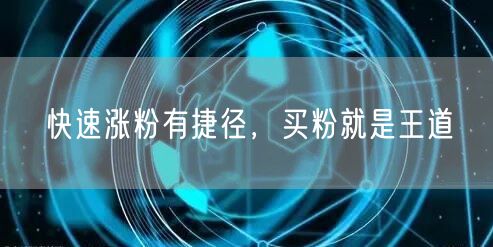 快速涨粉有捷径，买粉就是王道