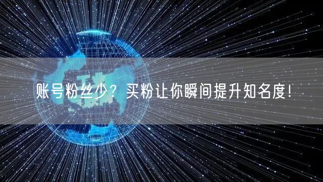 账号粉丝少？买粉让你瞬间提升知名度！