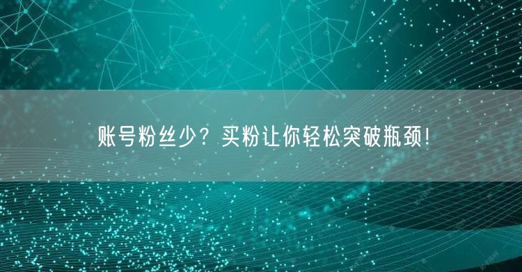 账号粉丝少？买粉让你轻松突破瓶颈！