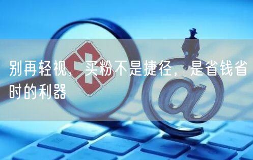 别再轻视，买粉不是捷径，是省钱省时的利器