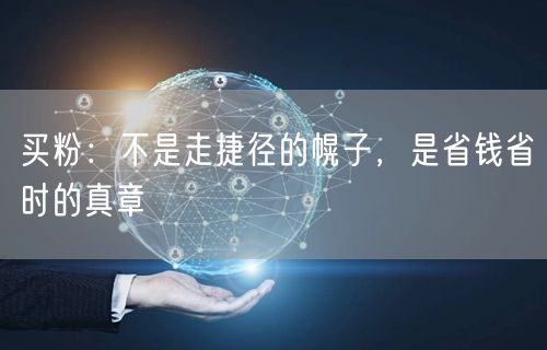 买粉：不是走捷径的幌子，是省钱省时的真章