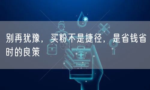 别再犹豫，买粉不是捷径，是省钱省时的良策