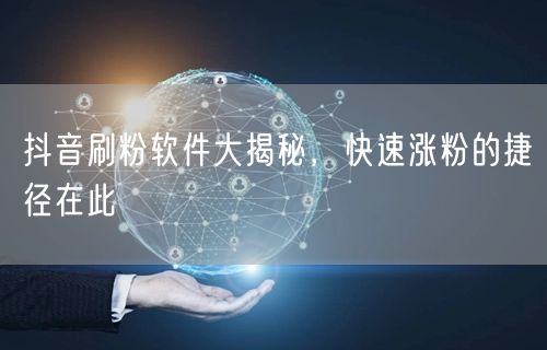 抖音刷粉软件大揭秘，快速涨粉的捷径在此