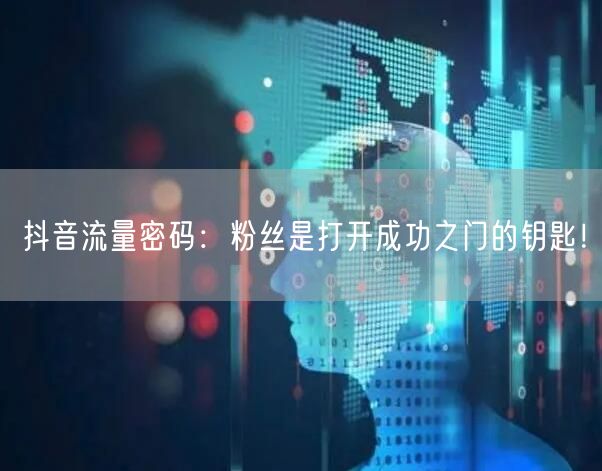 抖音流量密码：粉丝是打开成功之门的钥匙！