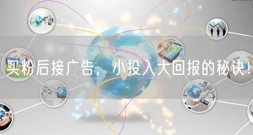 买粉后接广告，小投入大回报的秘诀！