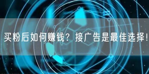 买粉后如何赚钱？接广告是最佳选择！