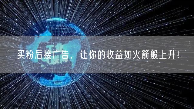 买粉后接广告，让你的收益如火箭般上升！