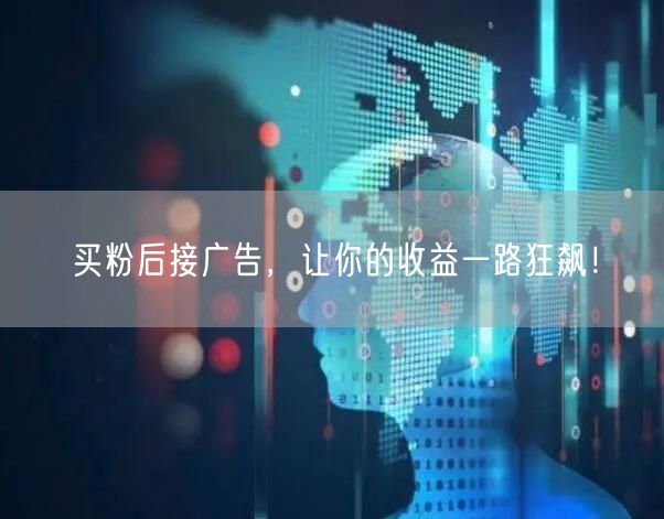 买粉后接广告，让你的收益一路狂飙！