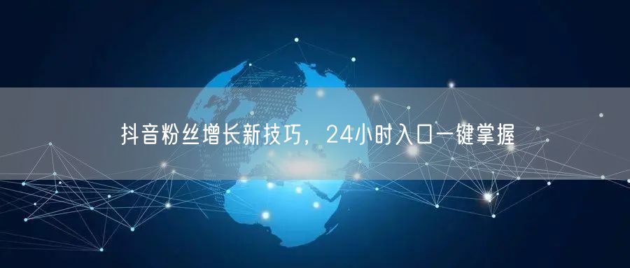 抖音粉丝增长新技巧，24小时入口一键掌握