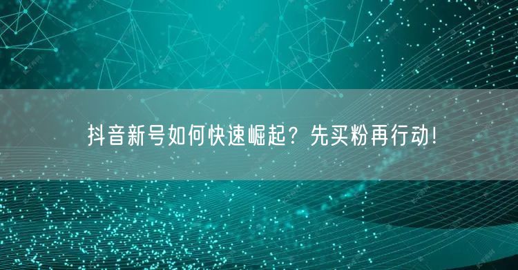 抖音新号如何快速崛起？先买粉再行动！