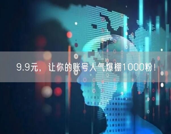 9.9元，让你的账号人气爆棚1000粉！