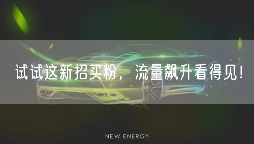 试试这新招买粉，流量飙升看得见！