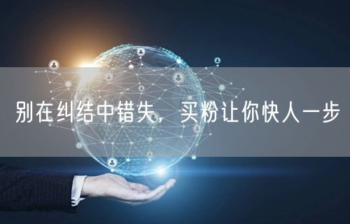 别在纠结中错失，买粉让你快人一步