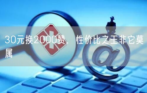 30元换2000赞，性价比之王非它莫属