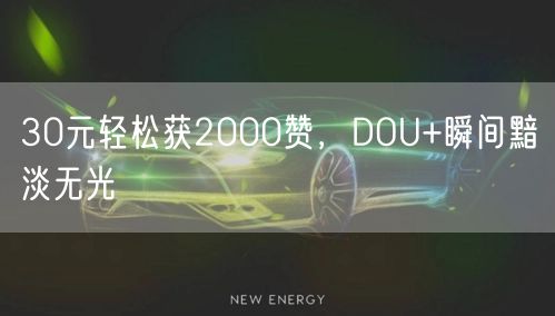 30元轻松获2000赞，DOU+瞬间黯淡无光
