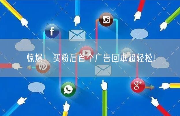 惊爆！买粉后首个广告回本超轻松！