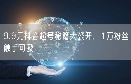 9.9元抖音起号秘籍大公开，1万粉丝触手可及