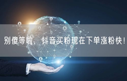 别傻等啦，抖音买粉现在下单涨粉快！
