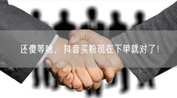 还傻等啥，抖音买粉现在下单就对了！